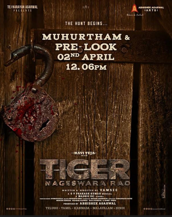 Ravi Teja, Vamsee, Abhishek Agarwal Arts’ Pan Indian Film Tiger Nageswara Rao Grand Launching