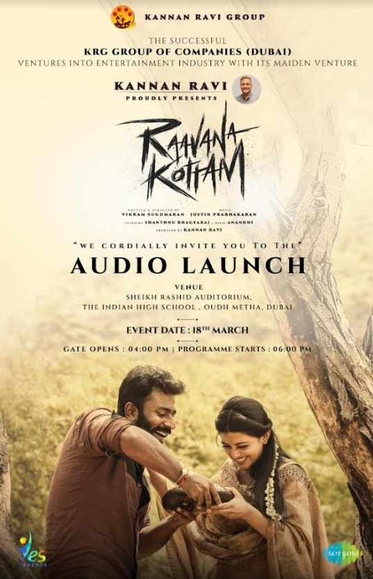 Shanthnu Bhagyaraj’s Raavana Kottam Audio Launch to be held in Dubai