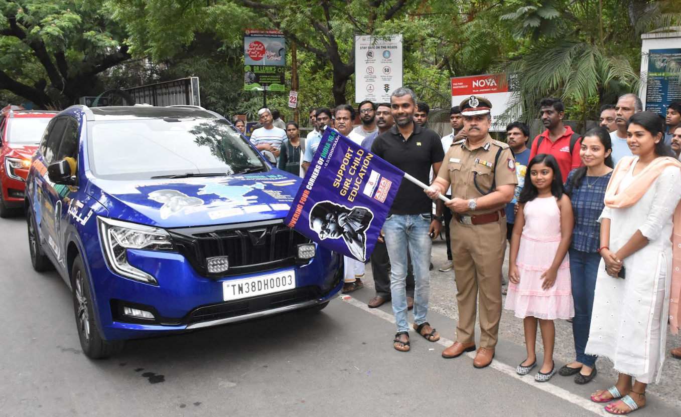 Fastest Indian to cover the four corners of India by car – 16 States – 4 Union Territories – 12,500 + Kms – One Epic drive- 3 Records, all in support of Girl Child Education