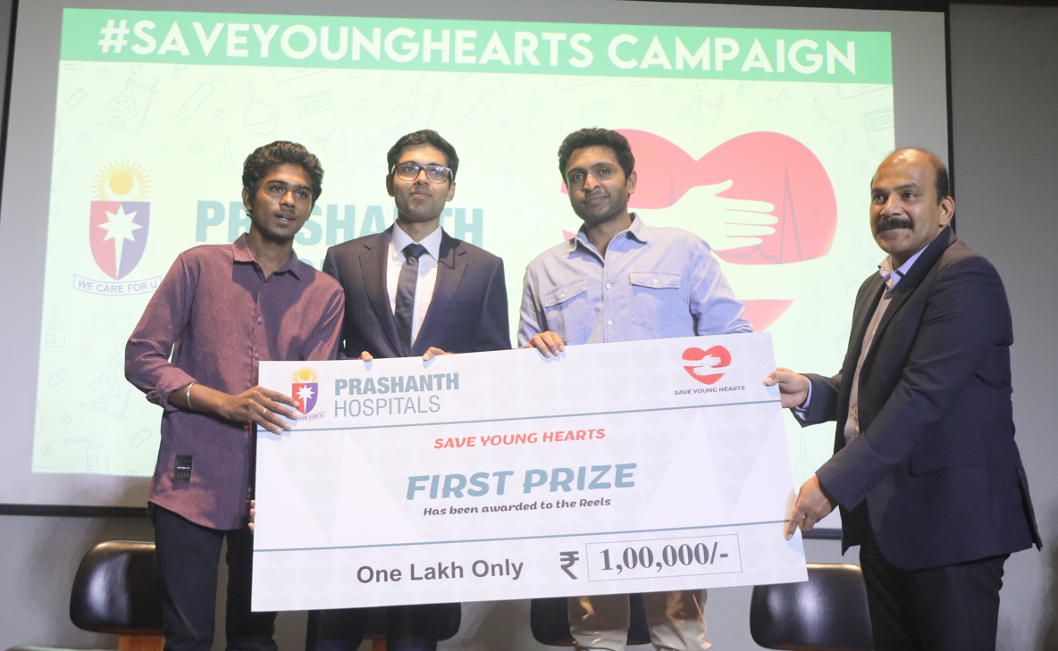 first prize was awarded to a cancer patient Mr. Sivamani Kannan with a handsome cash reward of Rs.1 lakh for brilliantly conveying